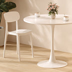 Modern Minimalist Round Density Board Iron Dining Table For Dining Room DFM-F