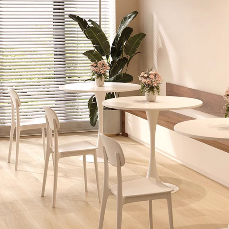 Modern Minimalist Round Density Board Iron Dining Table For Dining Room DFM-F