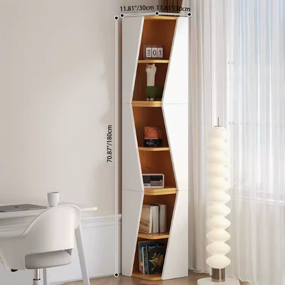 Modern Minimalist Triangle Solid Wood Compact Corner Bookcase 2/4/6-Tier Storage Rack For Home Office