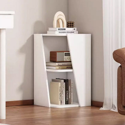 Modern Minimalist Triangle Solid Wood Compact Corner Bookcase 2/4/6-Tier Storage Rack For Home Office