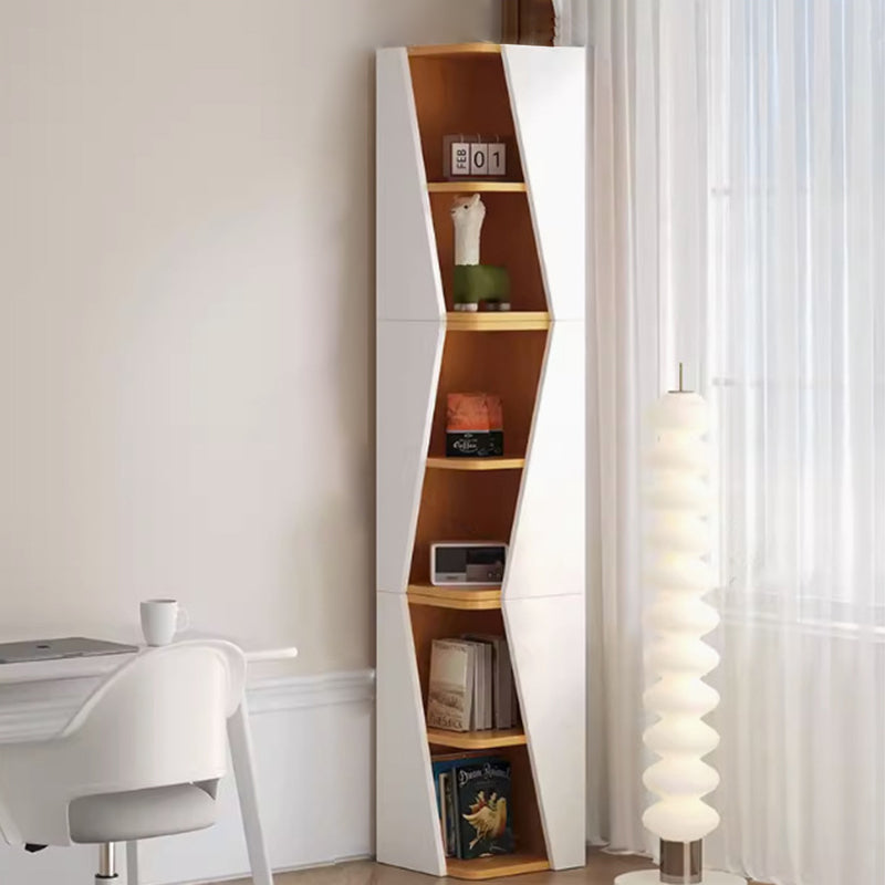 Modern Minimalist Triangle Solid Wood Compact Corner Bookcase 2/4/6-Tier Storage Rack For Home Office