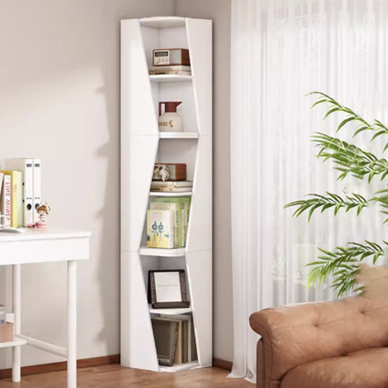 Modern Minimalist Triangle Solid Wood Compact Corner Bookcase 2/4/6-Tier Storage Rack For Home Office DFM-F