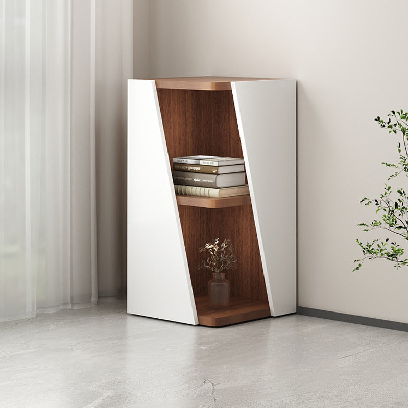 Modern Minimalist Triangle Solid Wood Compact Corner Bookcase 2/4/6-Tier Storage Rack For Home Office