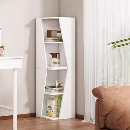 Modern Minimalist Triangle Solid Wood Compact Corner Bookcase 2/4/6-Tier Storage Rack For Home Office