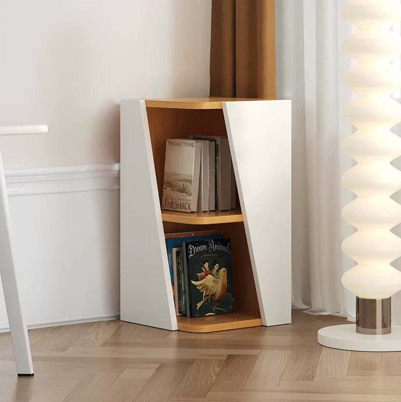 Modern Minimalist Triangle Solid Wood Compact Corner Bookcase 2/4/6-Tier Storage Rack For Home Office DFM-F