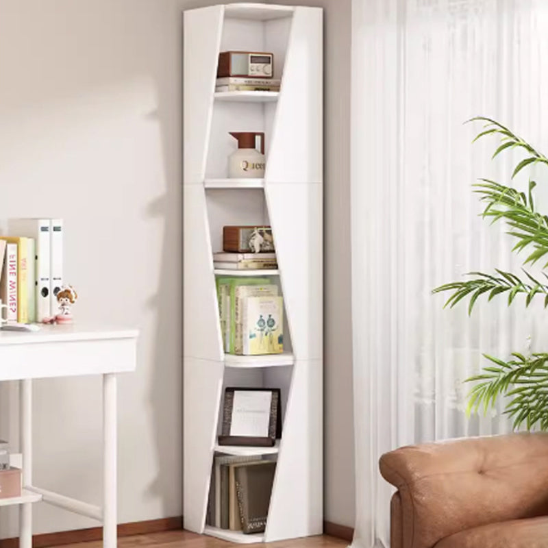 Modern Minimalist Triangle Solid Wood Compact Corner Bookcase 2/4/6-Tier Storage Rack For Home Office