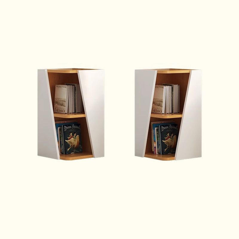 Modern Minimalist Triangle Solid Wood Compact Corner Bookcase 2/4/6-Tier Storage Rack For Home Office
