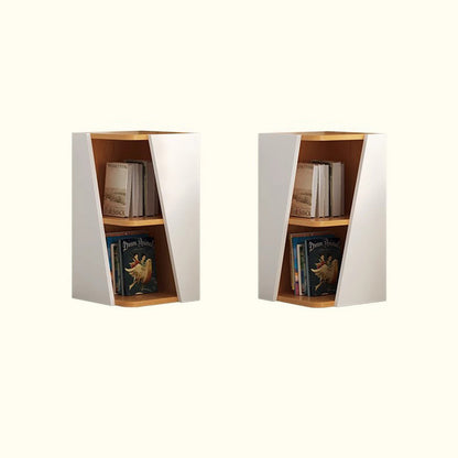 Modern Minimalist Triangle Solid Wood Compact Corner Bookcase 2/4/6-Tier Storage Rack For Home Office