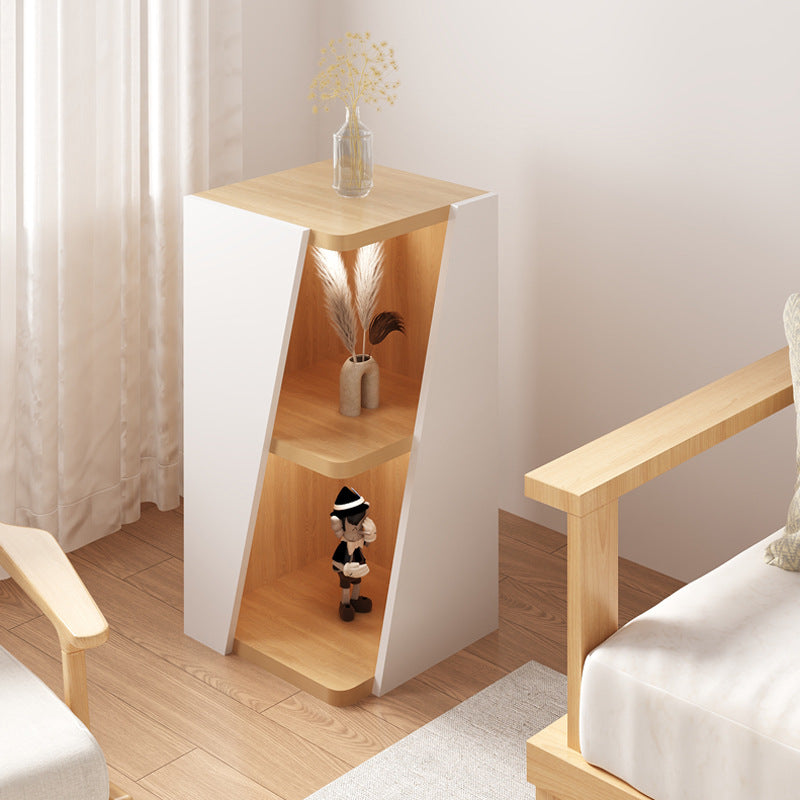 Modern Minimalist Triangle Solid Wood Compact Corner Bookcase 2/4/6-Tier Storage Rack For Home Office DFM-F