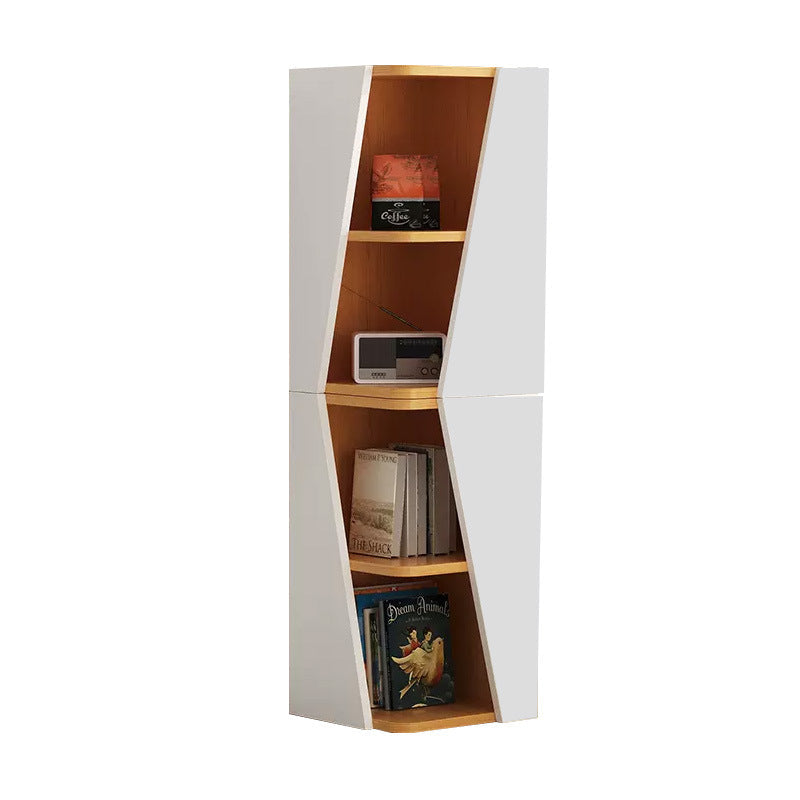 Modern Minimalist Triangle Solid Wood Compact Corner Bookcase 2/4/6-Tier Storage Rack For Home Office