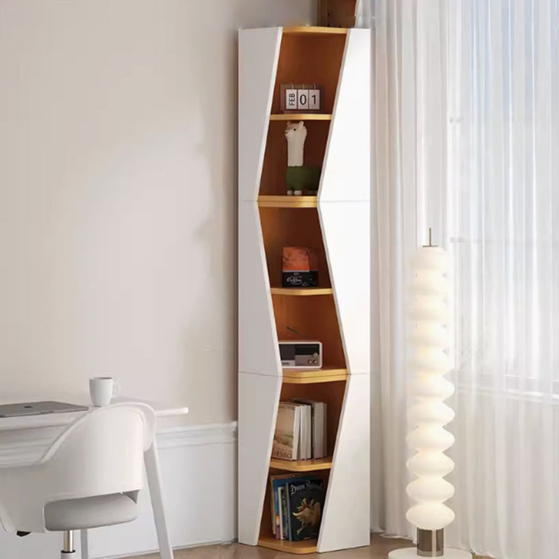 Modern Minimalist Triangle Solid Wood Compact Corner Bookcase 2/4/6-Tier Storage Rack For Home Office