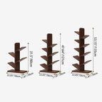 Contemporary Retro Tree-Shaped Solid Wood Bookshelves 5/8/10-Tier Standing Shelves For Home Office DFM-F