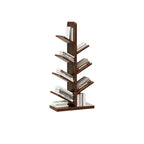 Contemporary Retro Tree-Shaped Solid Wood Bookshelves 5/8/10-Tier Standing Shelves For Home Office DFM-F