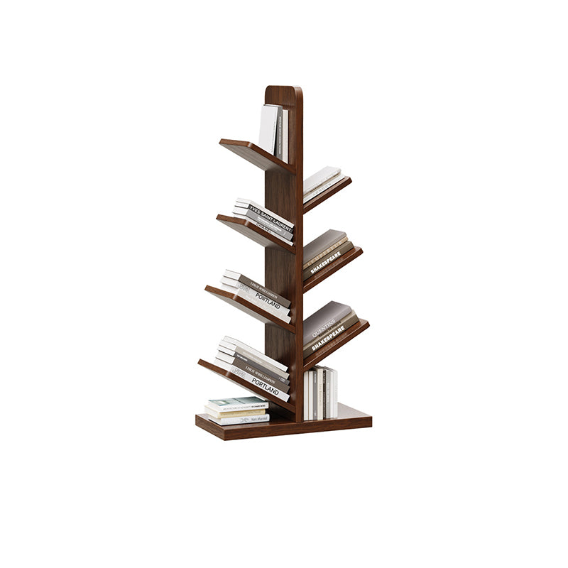 Contemporary Retro Tree-Shaped Solid Wood Bookshelves 5/8/10-Tier Standing Shelves For Home Office