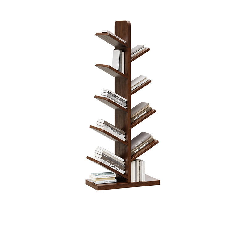 Contemporary Retro Tree-Shaped Solid Wood Bookshelves 5/8/10-Tier Standing Shelves For Home Office