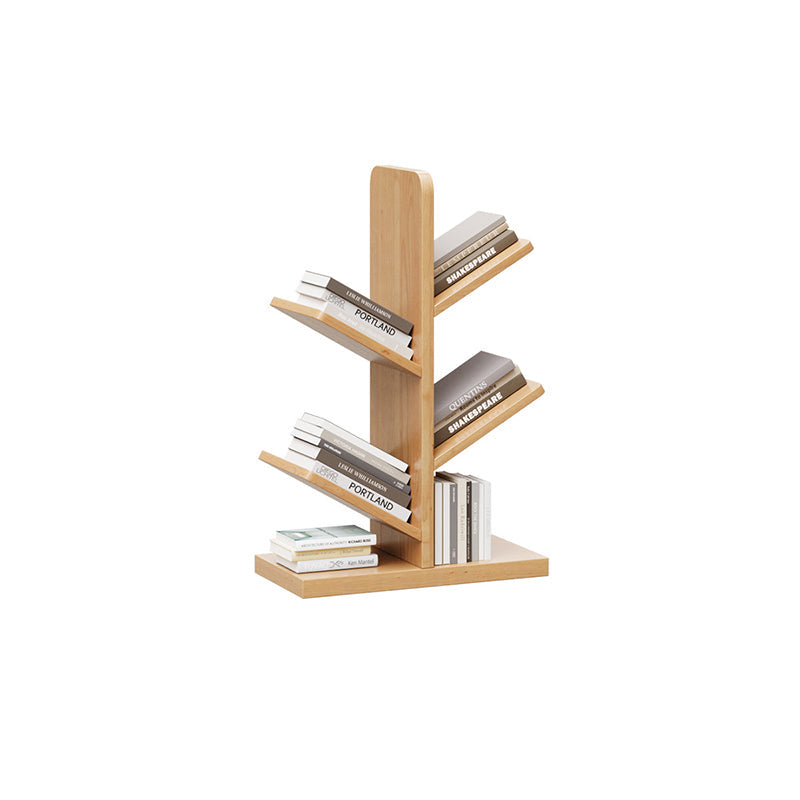 Contemporary Retro Tree-Shaped Solid Wood Bookshelves 5/8/10-Tier Standing Shelves For Home Office