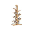 Contemporary Retro Tree-Shaped Solid Wood Bookshelves 5/8/10-Tier Standing Shelves For Home Office DFM-F