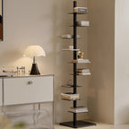 Modern Mid-Century Carbon Steel Invisible Spiral Bookshelf 9-Tier Display Rack Corner Storage Rack For Home Office DFM-F