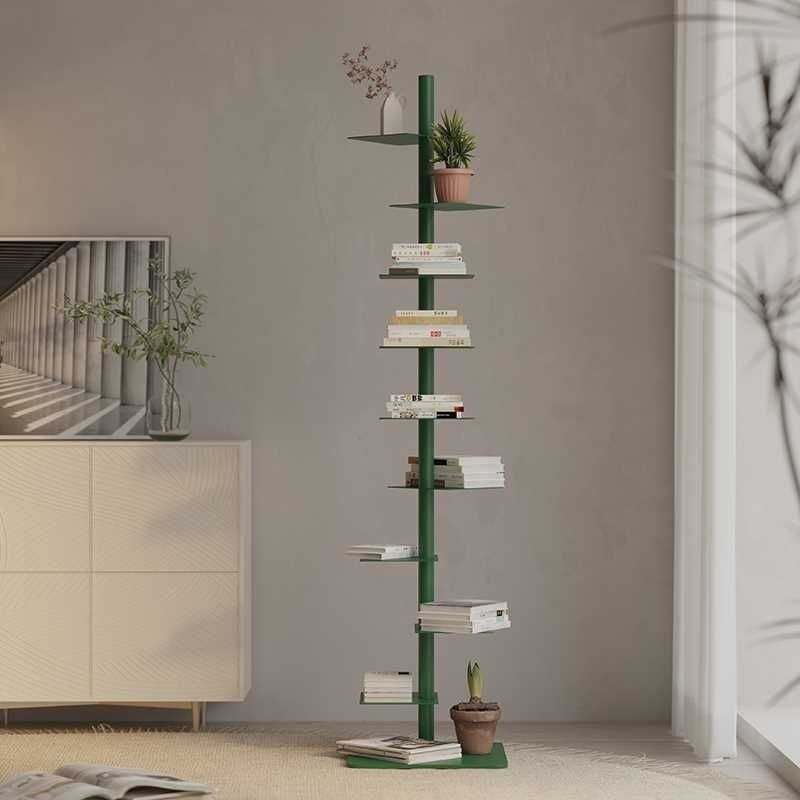 Modern Mid-Century Carbon Steel Invisible Spiral Bookshelf 9-Tier Display Rack Corner Storage Rack For Home Office DFM-F
