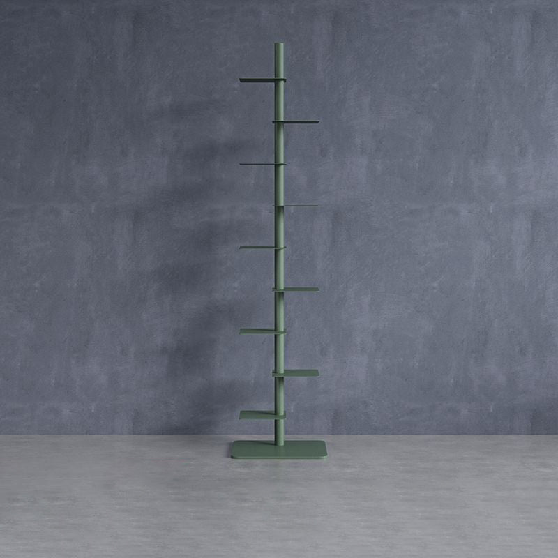 Modern Mid-Century Carbon Steel Invisible Spiral Bookshelf 9-Tier Display Rack Corner Storage Rack For Home Office DFM-F
