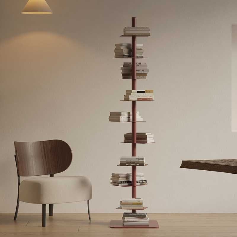 Modern Mid-Century Carbon Steel Invisible Spiral Bookshelf 9-Tier Display Rack Corner Storage Rack For Home Office DFM-F