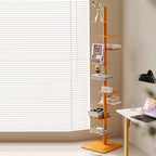 Modern Mid-Century Carbon Steel Invisible Spiral Bookshelf 9-Tier Display Rack Corner Storage Rack For Home Office DFM-F