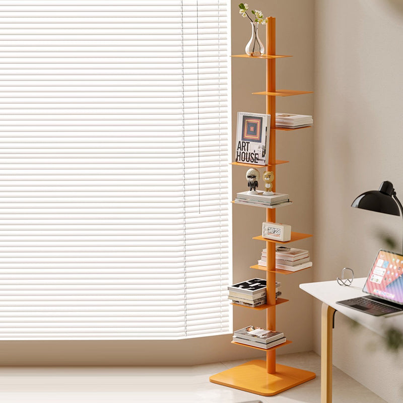 Modern Mid-Century Carbon Steel Invisible Spiral Bookshelf 9-Tier Display Rack Corner Storage Rack For Home Office DFM-F