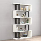 Contemporary Scandinavian Geometric Vertical MDF Steel Bookshelves 3/4/5/6-Tier Open Back Design Standing Shelves For Home Office DFM-F
