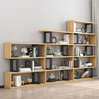 Contemporary Scandinavian Geometric Vertical MDF Steel Bookshelves 3/4/5/6-Tier Open Back Design Standing Shelves For Home Office DFM-F