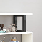 Contemporary Scandinavian Geometric Vertical MDF Steel Bookshelves 3/4/5/6-Tier Open Back Design Standing Shelves For Home Office DFM-F