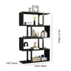 Contemporary Scandinavian Geometric Vertical MDF Steel Bookshelves 3/4/5/6-Tier Open Back Design Standing Shelves For Home Office DFM-F
