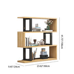 Contemporary Scandinavian Geometric Vertical MDF Steel Bookshelves 3/4/5/6-Tier Open Back Design Standing Shelves For Home Office DFM-F