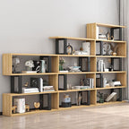 Contemporary Scandinavian Geometric Vertical MDF Steel Bookshelves 3/4/5/6-Tier Open Back Design Standing Shelves For Home Office DFM-F