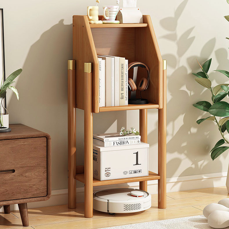 Traditional Vintage Bamboo Fiberboard Multi-functional Storage Sideboard 3/4-Tier Display Rack With Drawer For Home Office DFM-F