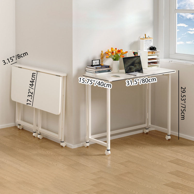 Modern Minimalist Moveable Foldable Rectangular Wood Panel Desk For Home Office DFM-F