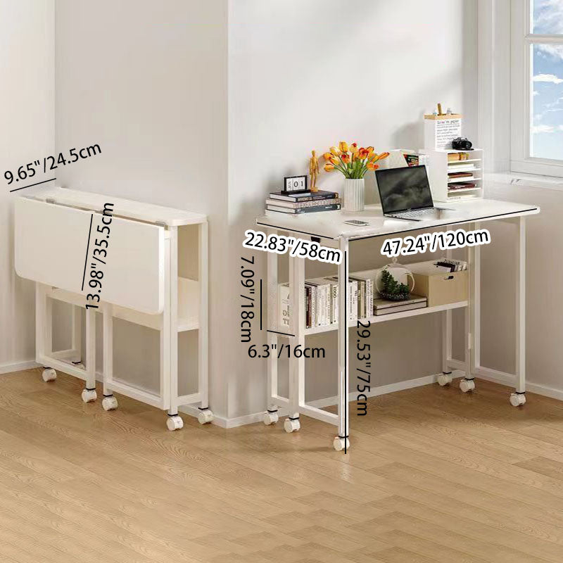 Modern Minimalist Moveable Foldable Rectangular Wood Panel Desk For Home Office DFM-F