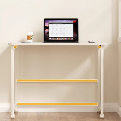 Modern Minimalist Moveable Foldable Rectangular Wood Panel Desk For Home Office