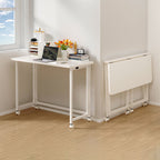Modern Minimalist Moveable Foldable Rectangular Wood Panel Desk For Home Office DFM-F