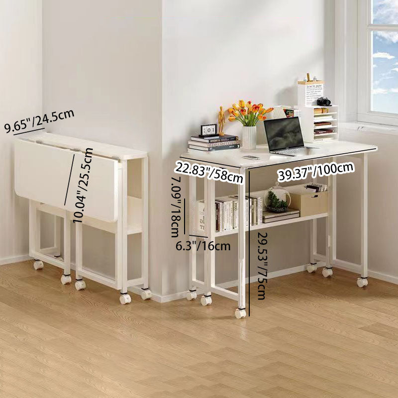 Modern Minimalist Moveable Foldable Rectangular Wood Panel Desk For Home Office DFM-F