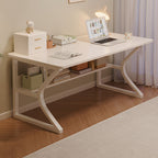 Modern Minimalist Rectangular Curved Steel Density Plate Desk 2-Tier For Home Office DFM-F