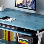 Modern Minimalist Rectangular Iron Density Board Desk 3-Tier For Home Office DFM-F