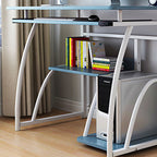 Modern Minimalist Rectangular Iron Density Board Desk 3-Tier For Home Office DFM-F