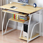 Modern Minimalist Rectangular Iron Density Board Desk 3-Tier For Home Office DFM-F