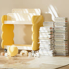 Lumendat Contemporary Creative Cartoon Kids Cheese Cookies Square Rectangle PP Bookshelves 2-Tier For Home Office Lumendat