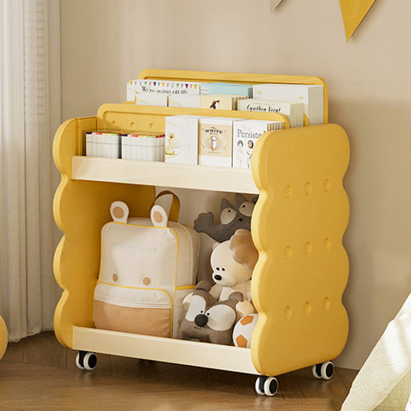 Lumendat Contemporary Creative Cartoon Kids Cheese Cookies Square Rectangle PP Bookshelves 2-Tier For Home Office Lumendat
