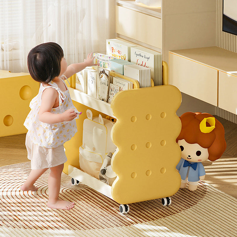 Lumendat Contemporary Creative Cartoon Kids Cheese Cookies Square Rectangle PP Bookshelves 2-Tier For Home Office Lumendat