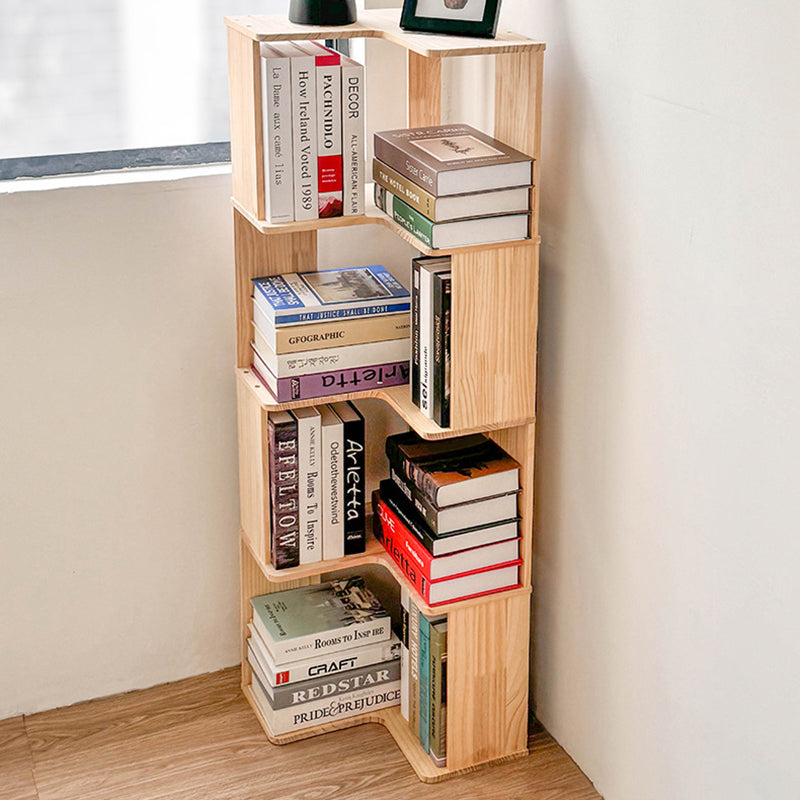 Modern Minimalist Corner Rectangle Wood Bookshelves 4/5 Shelves For Home Office DFM-F