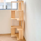 Modern Minimalist Corner Rectangle Wood Bookshelves 4/5 Shelves For Home Office DFM-F