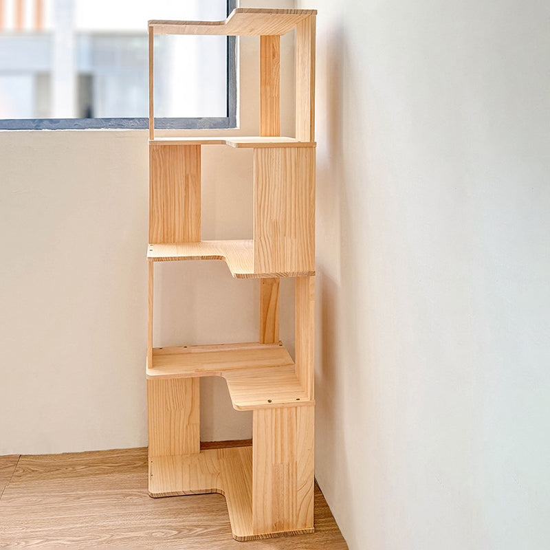 Modern Minimalist Corner Rectangle Wood Bookshelves 4/5 Shelves For Home Office DFM-F