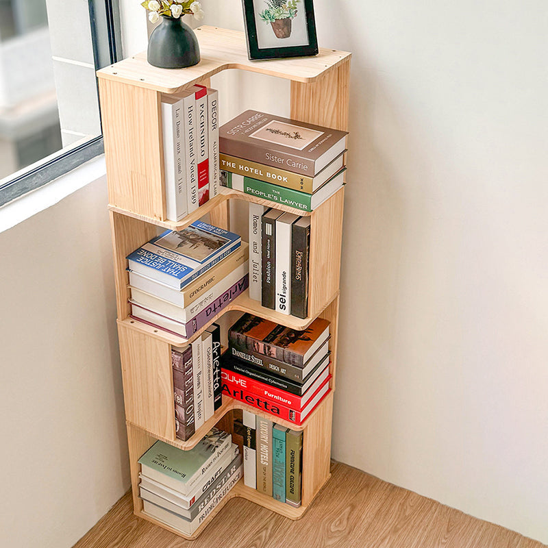 Modern Minimalist Corner Rectangle Wood Bookshelves 4/5 Shelves For Home Office DFM-F